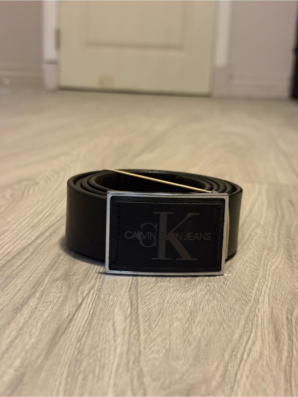 Calvin Klein Men’s Black Logo Belt